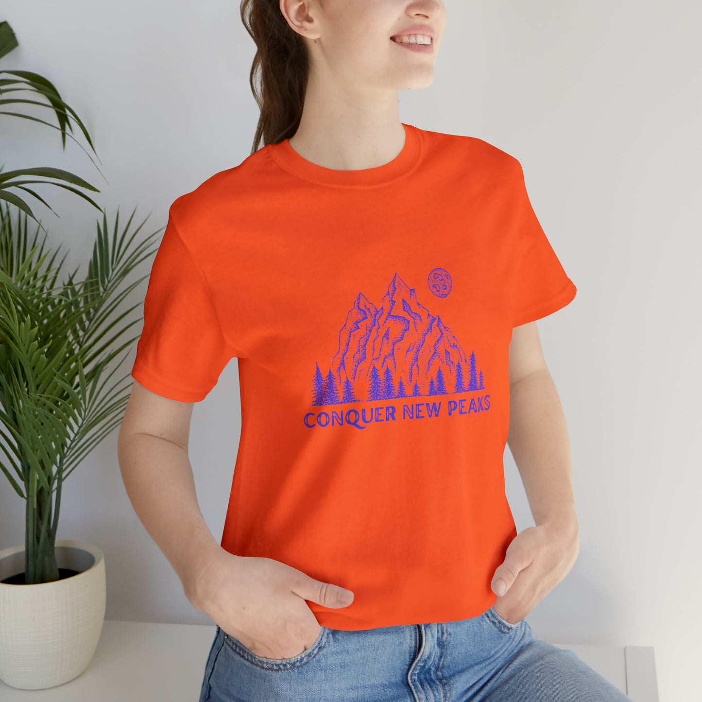 Conquer New Peaks Unisex Jersey Short Sleeve Tee - Purple