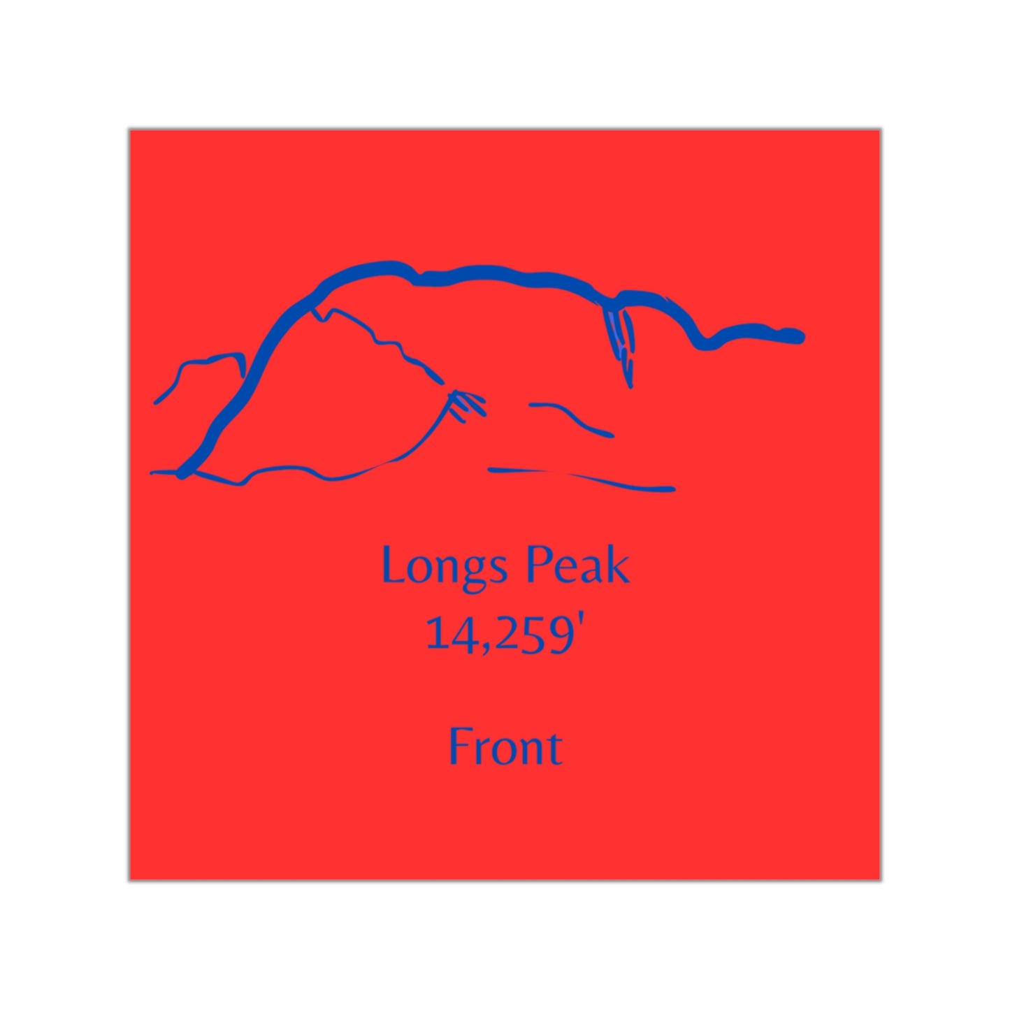 Longs Peak 14er Square Vinyl Sticker