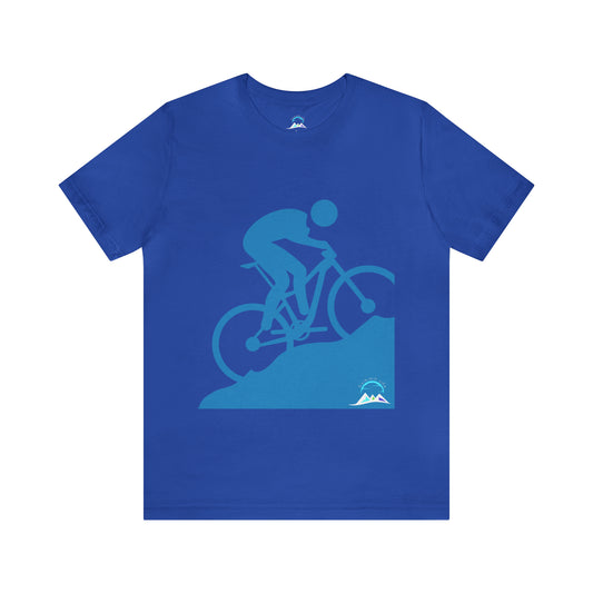 Mountain Bike USA Unisex Jersey Short Sleeve Tee - Blue