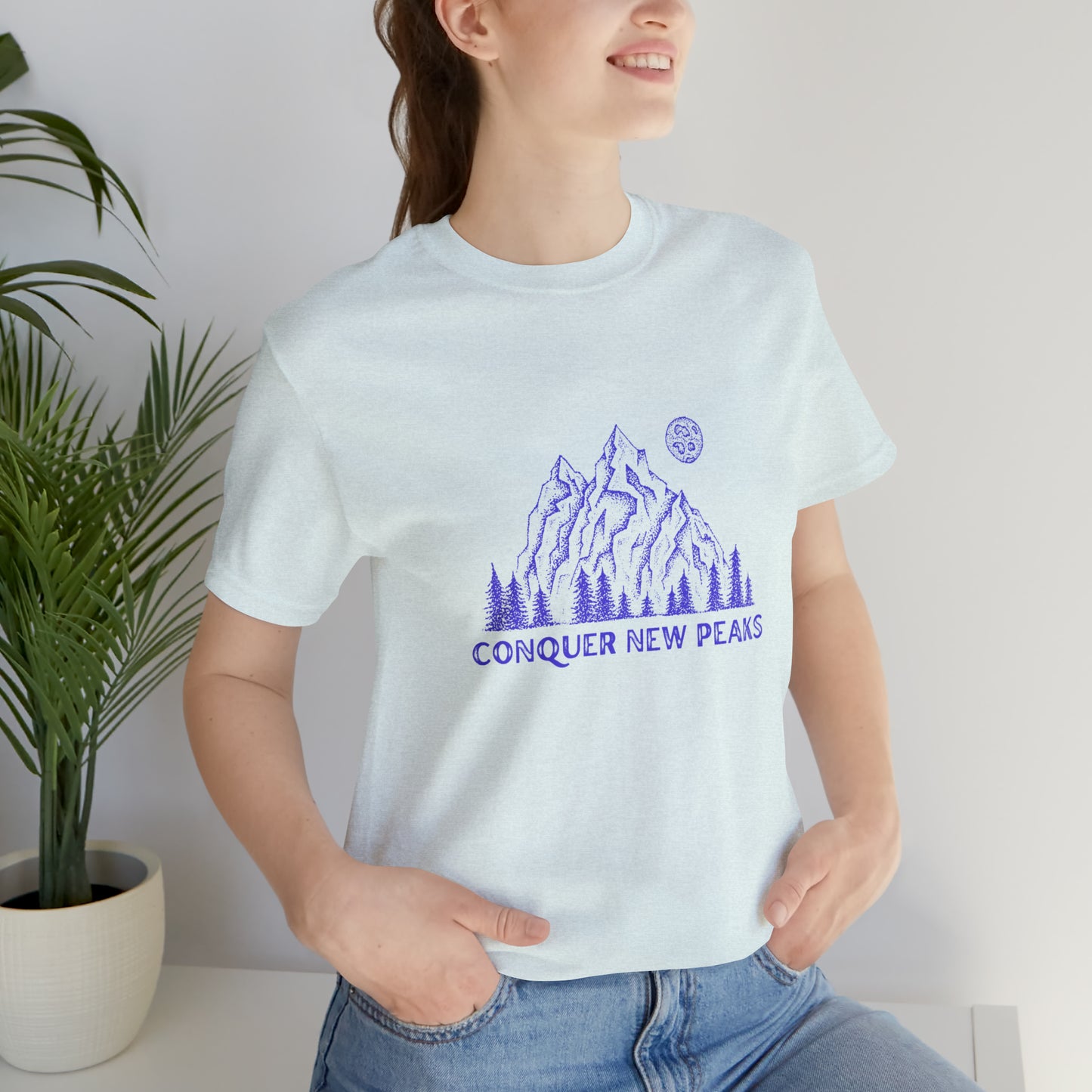 Conquer New Peaks Unisex Jersey Short Sleeve Tee - Purple