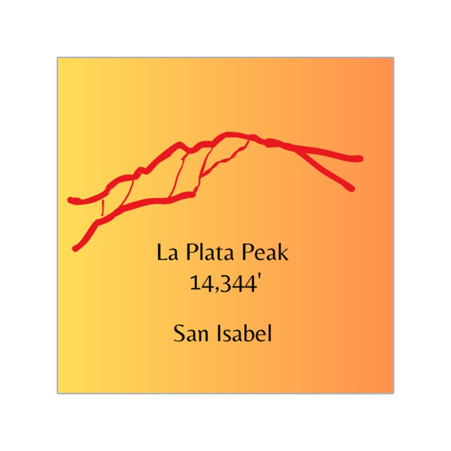 La Plata Peak 14er Square Vinyl Sticker