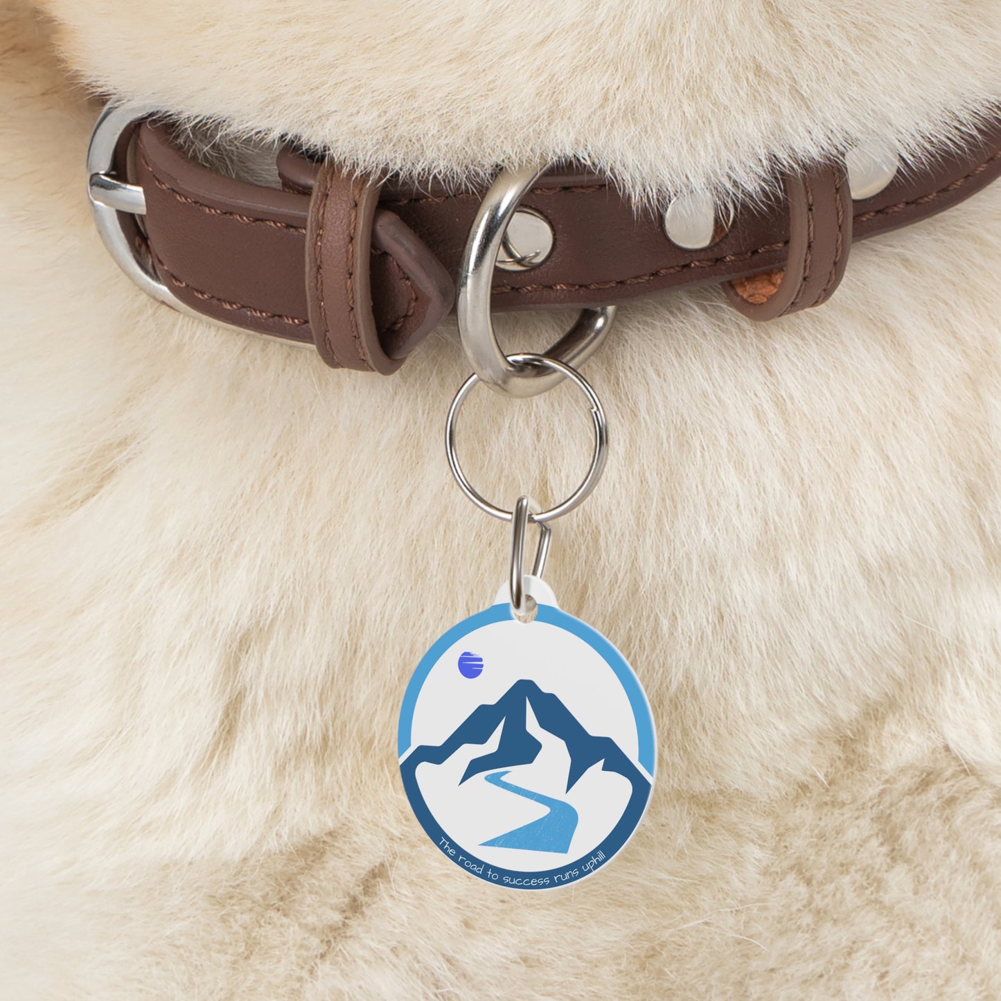 The Road to Success Runs Uphill Pet Tag