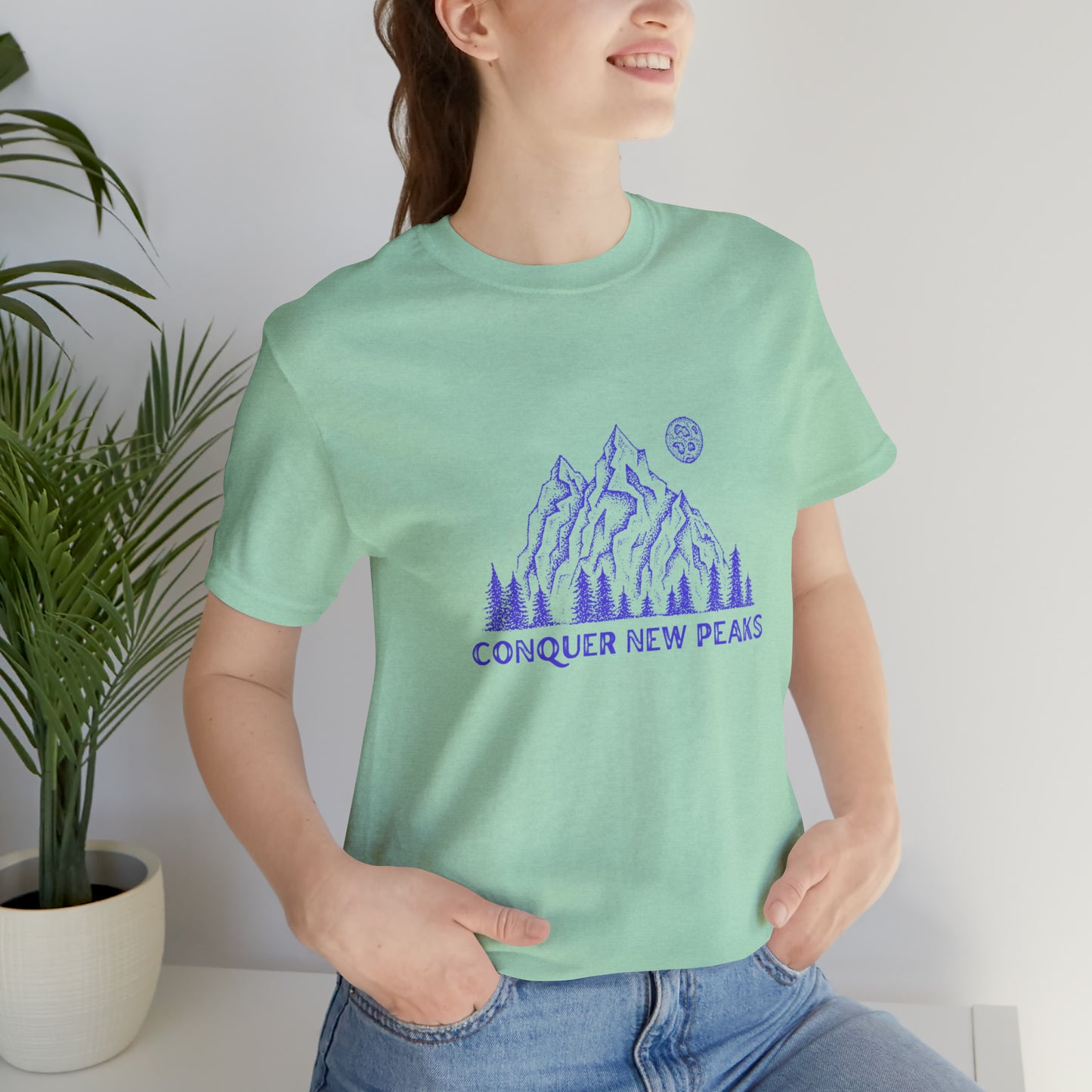 Conquer New Peaks Unisex Jersey Short Sleeve Tee - Purple