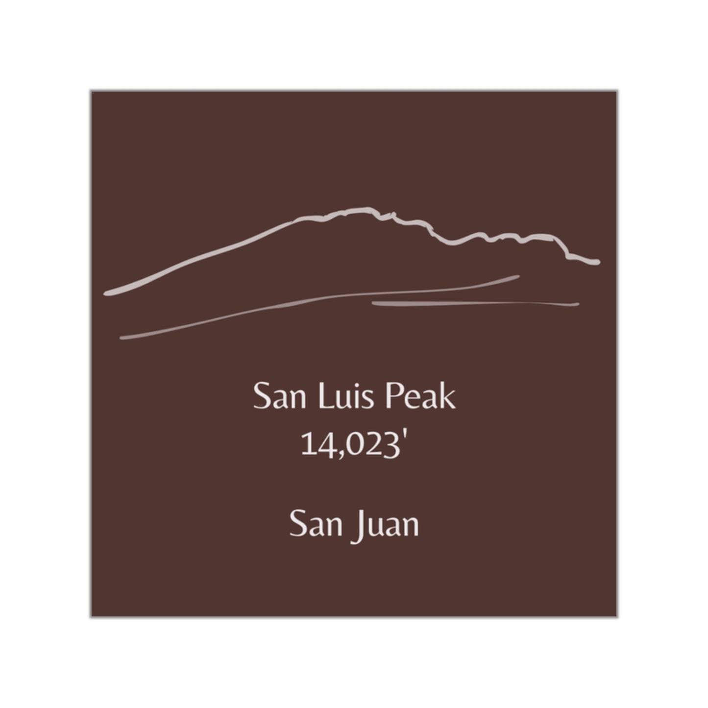 San Luis Peak 14er Square Vinyl Sticker