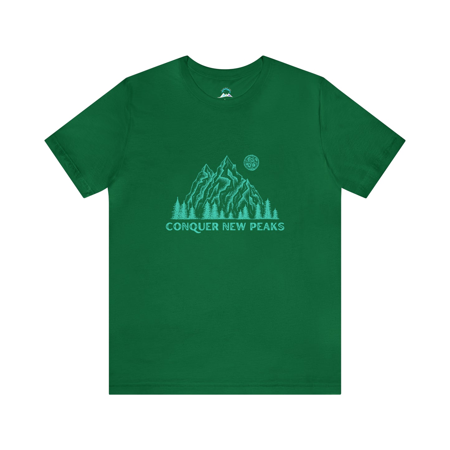 Conquer New Peaks Unisex Jersey Short Sleeve Tee - Turqoise
