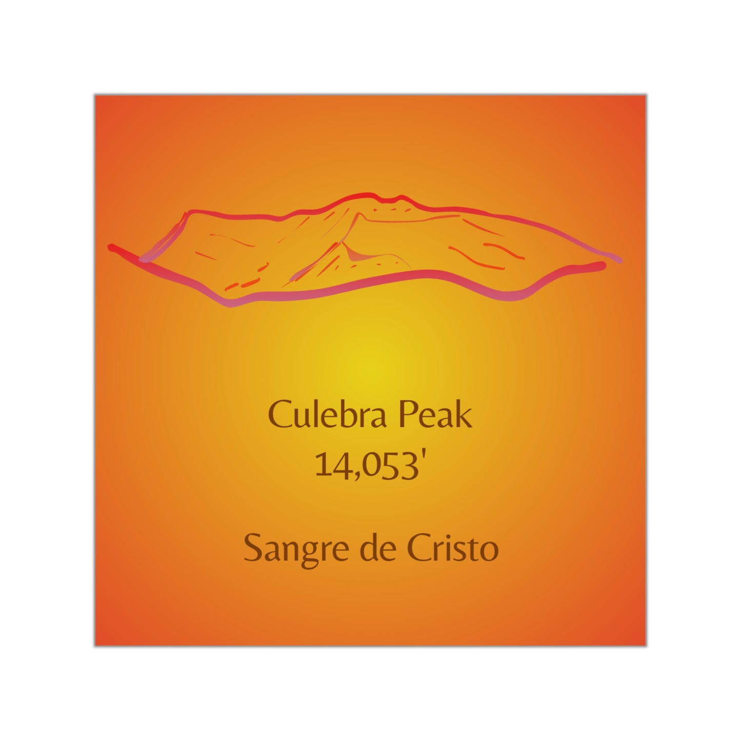 Culebra Peak 14er Square Vinyl Sticker