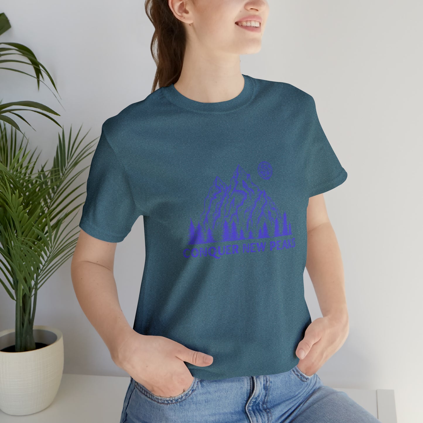 Conquer New Peaks Unisex Jersey Short Sleeve Tee - Purple
