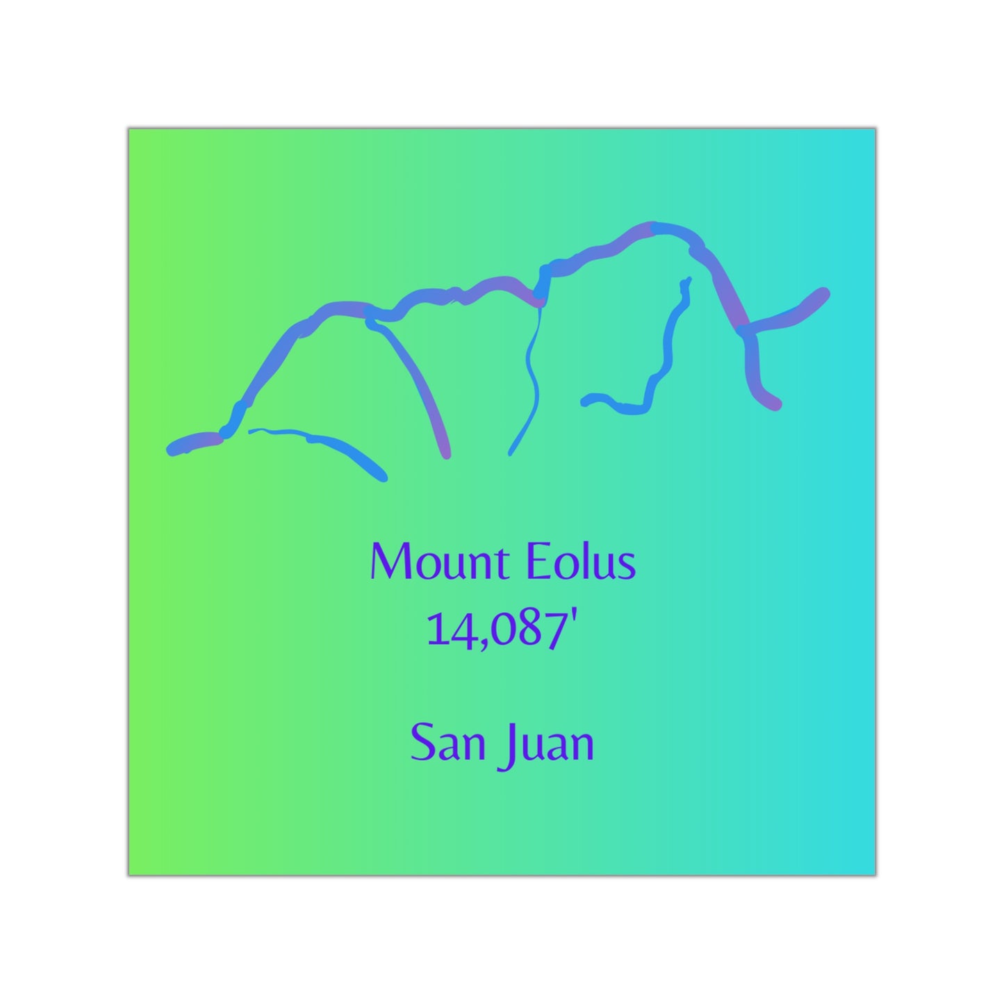 Mount Eolus 14er Square Vinyl Sticker
