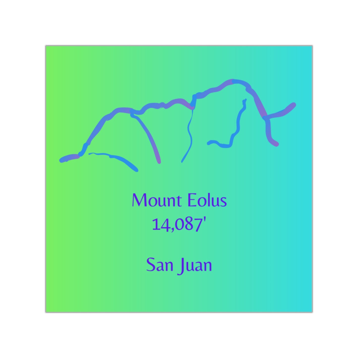 Mount Eolus 14er Square Vinyl Sticker