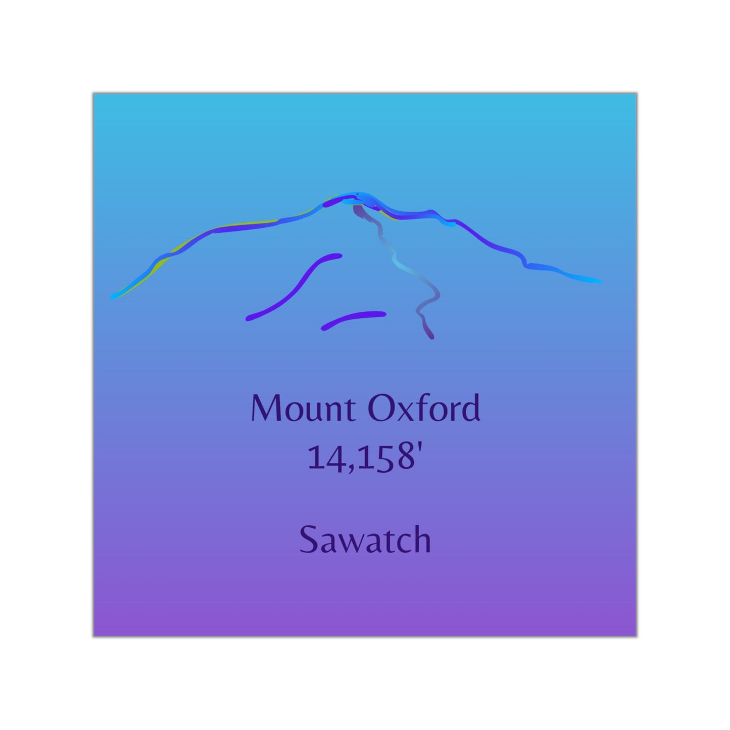 Mount Oxford 14er Square Vinyl Sticker