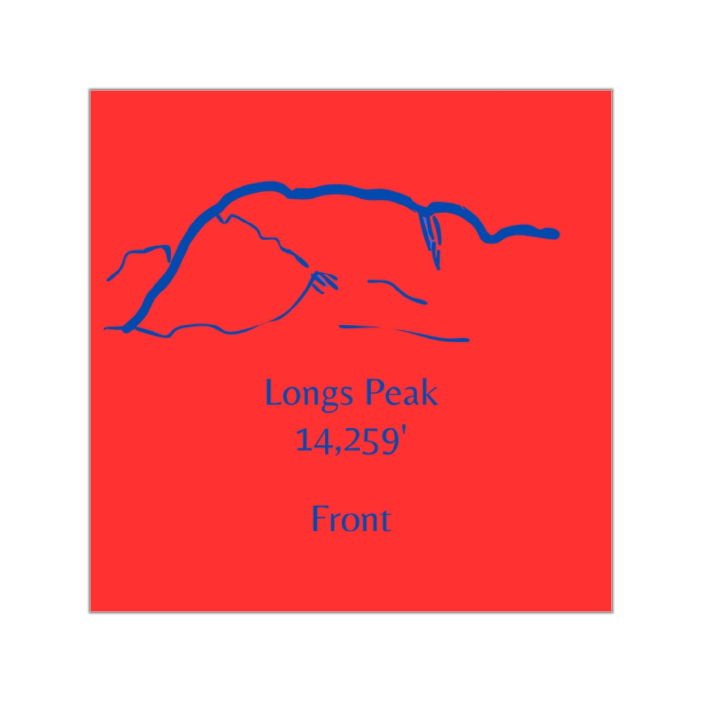Longs Peak 14er Square Vinyl Sticker