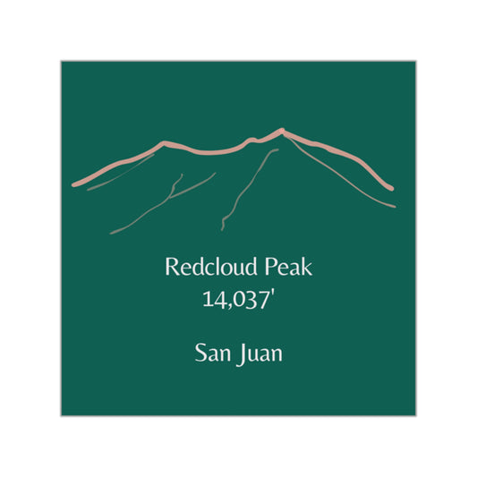 Redcloud Peak 14er Square Vinyl Sticker