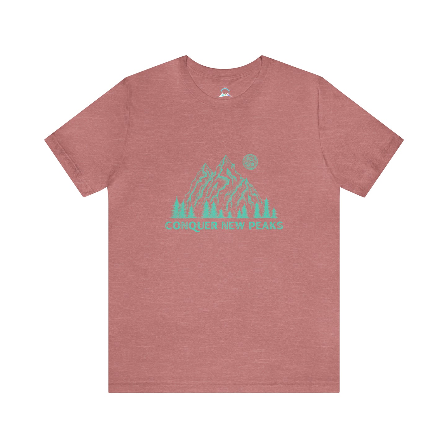 Conquer New Peaks Unisex Jersey Short Sleeve Tee - Turqoise