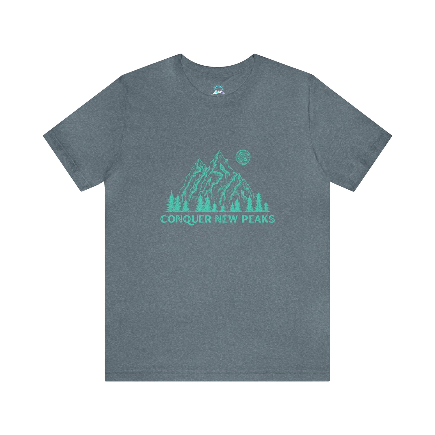 Conquer New Peaks Unisex Jersey Short Sleeve Tee - Turqoise