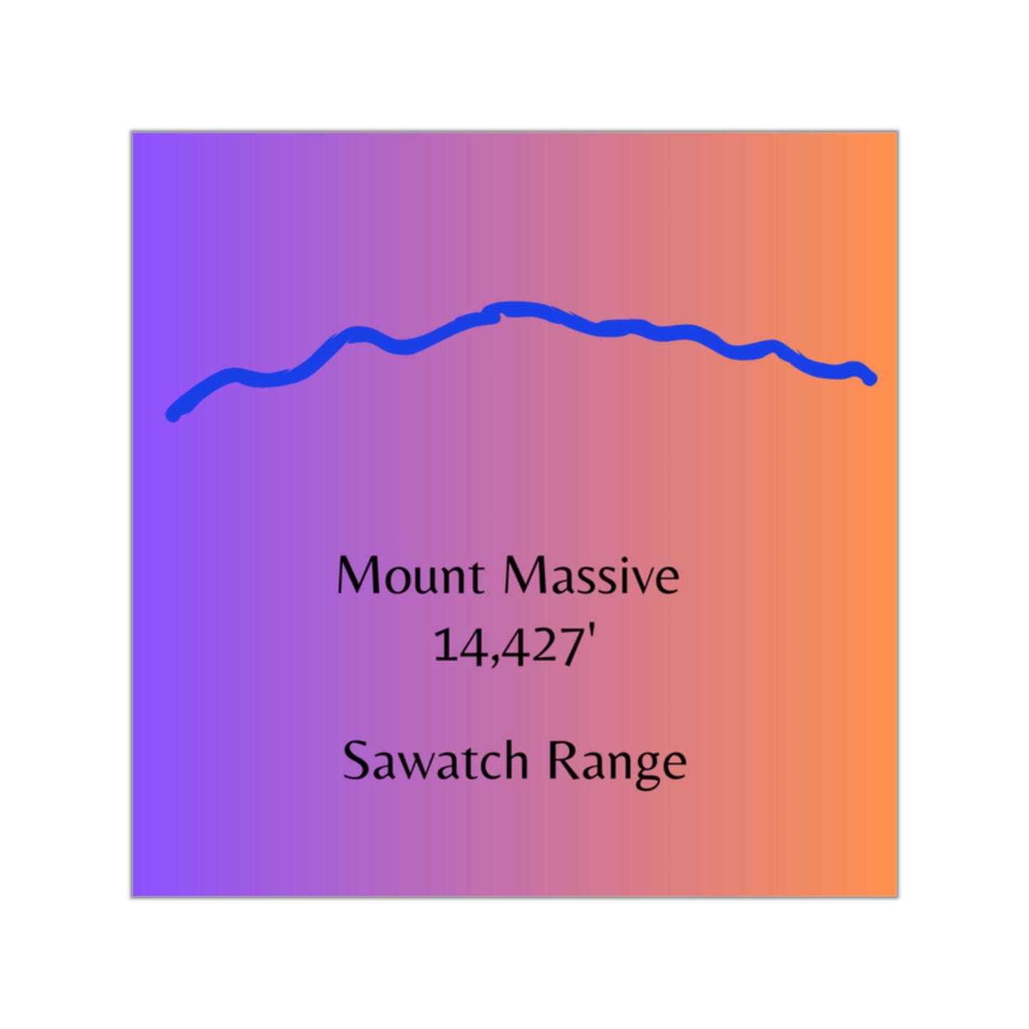 Mount Massive 14er Square Vinyl Sticker
