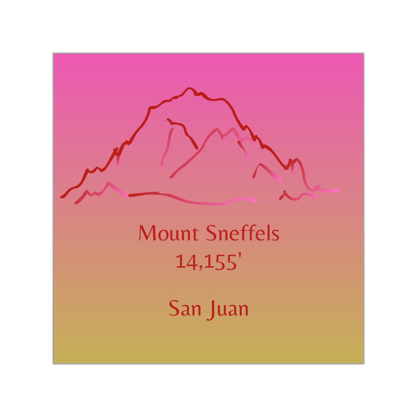 Mount Sneffels 14er Square Vinyl Sticker