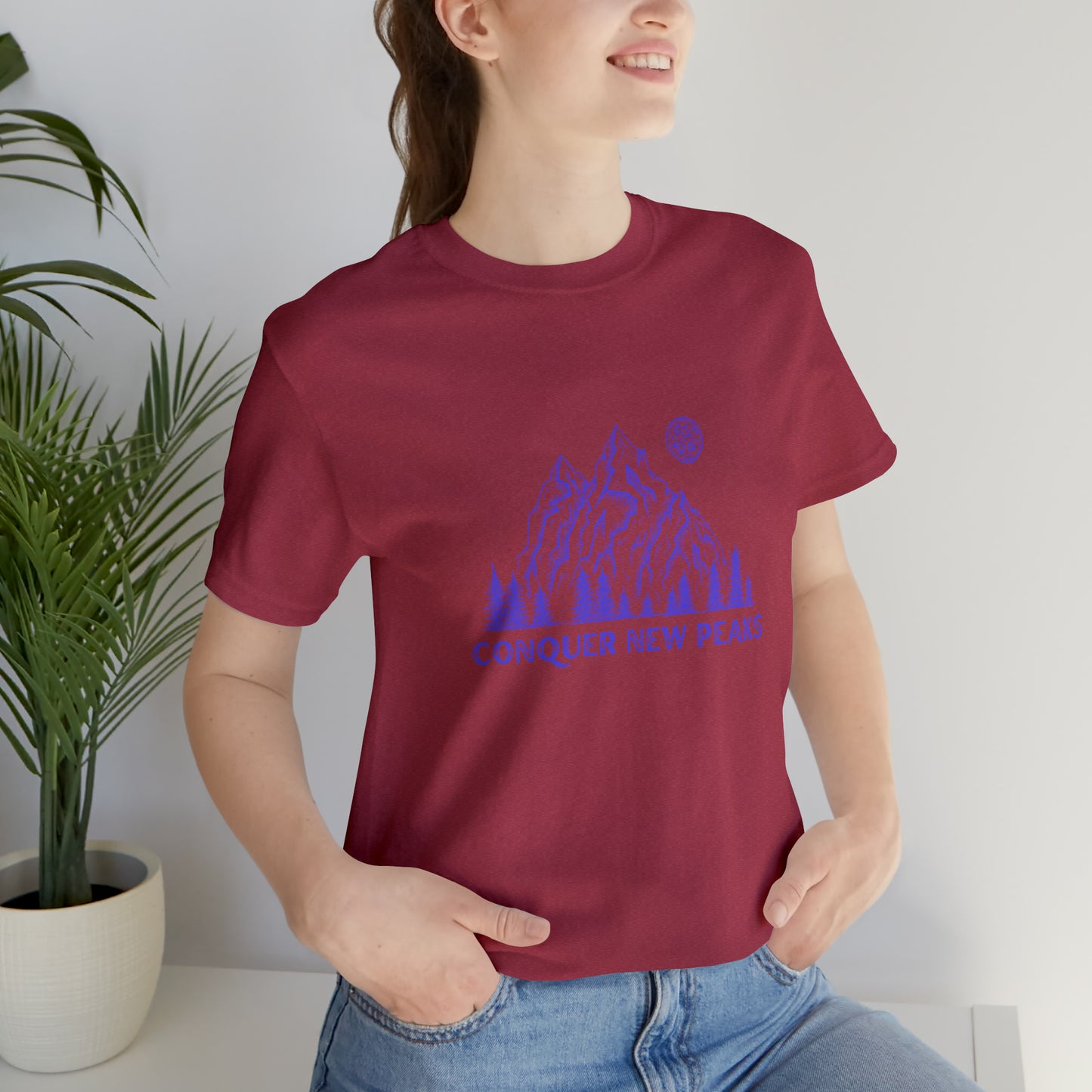 Conquer New Peaks Unisex Jersey Short Sleeve Tee - Purple