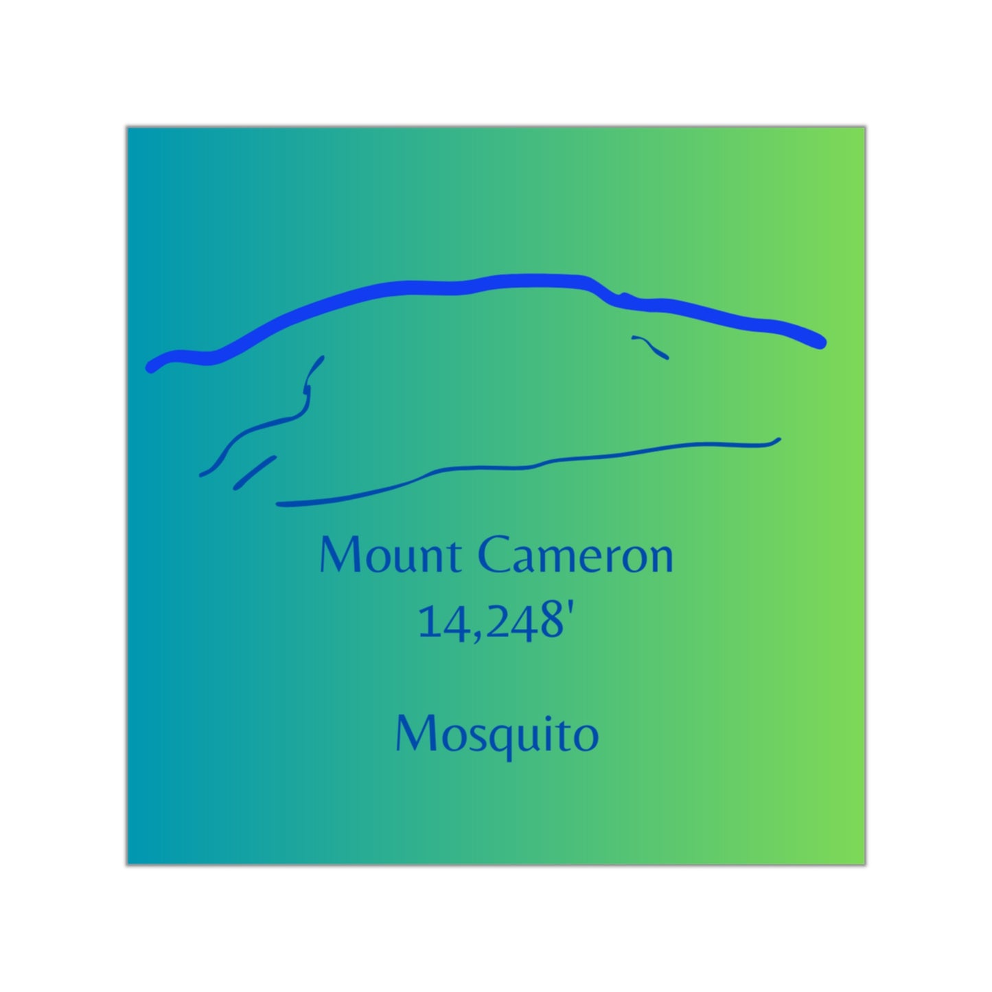 Mount Cameron 14er Square Vinyl Sticker