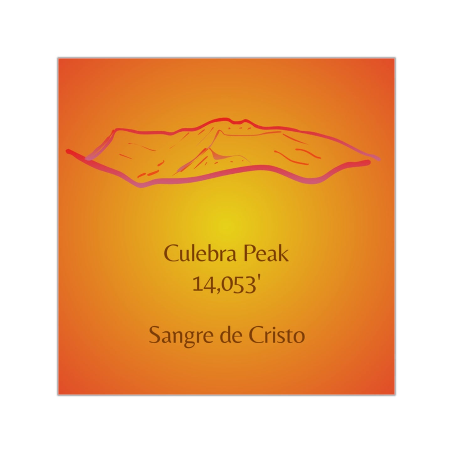 Culebra Peak 14er Square Vinyl Sticker