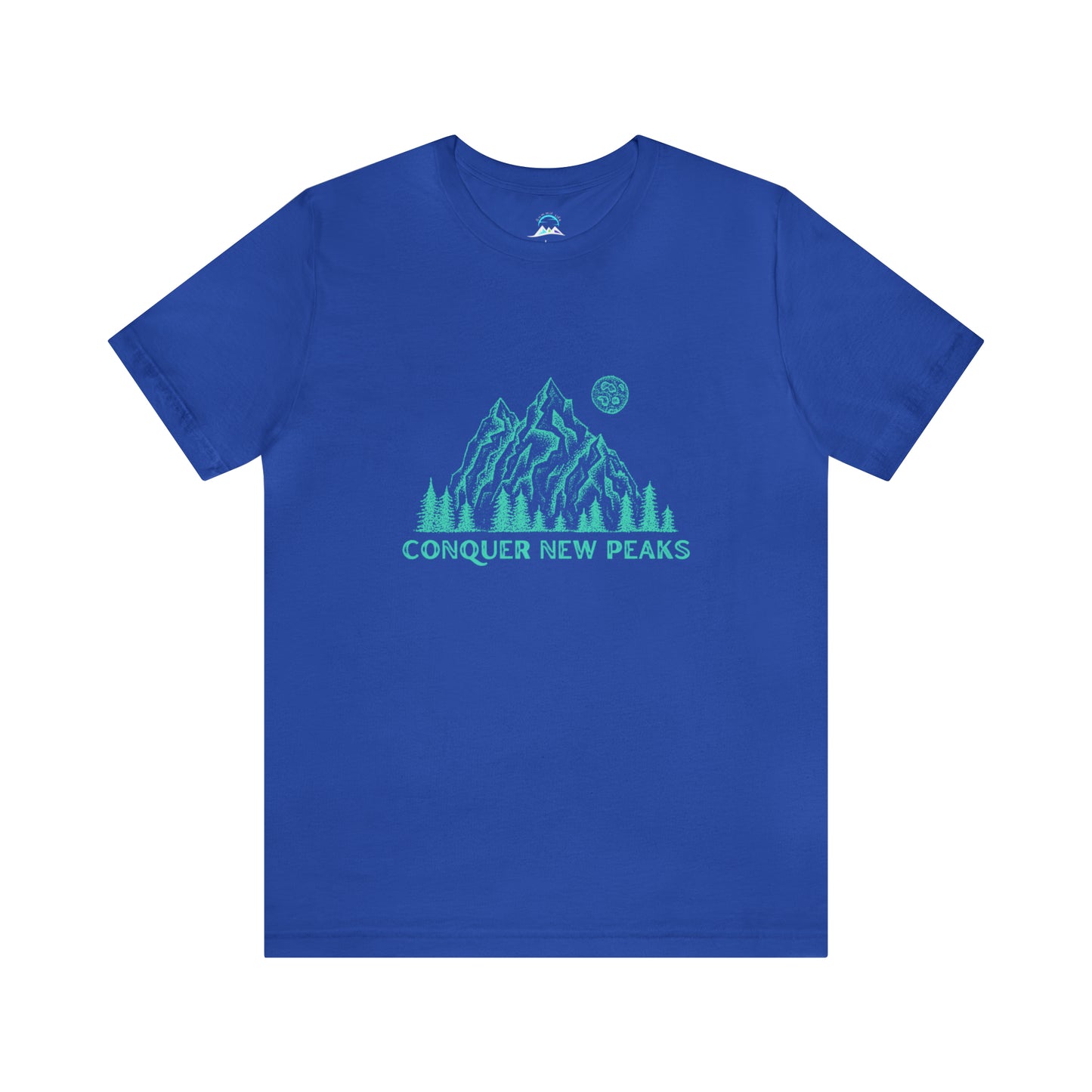 Conquer New Peaks Unisex Jersey Short Sleeve Tee - Turqoise
