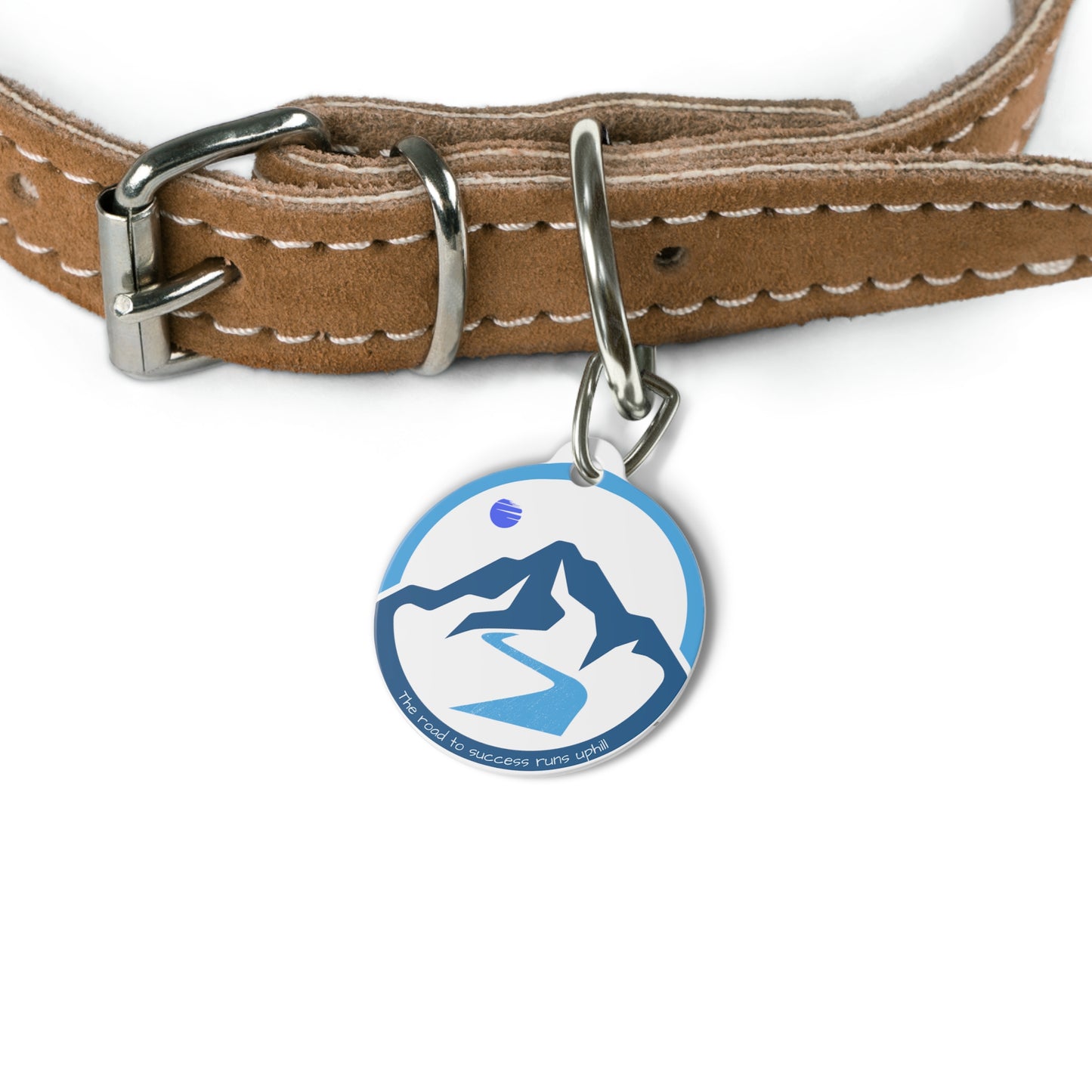 The Road to Success Runs Uphill Pet Tag