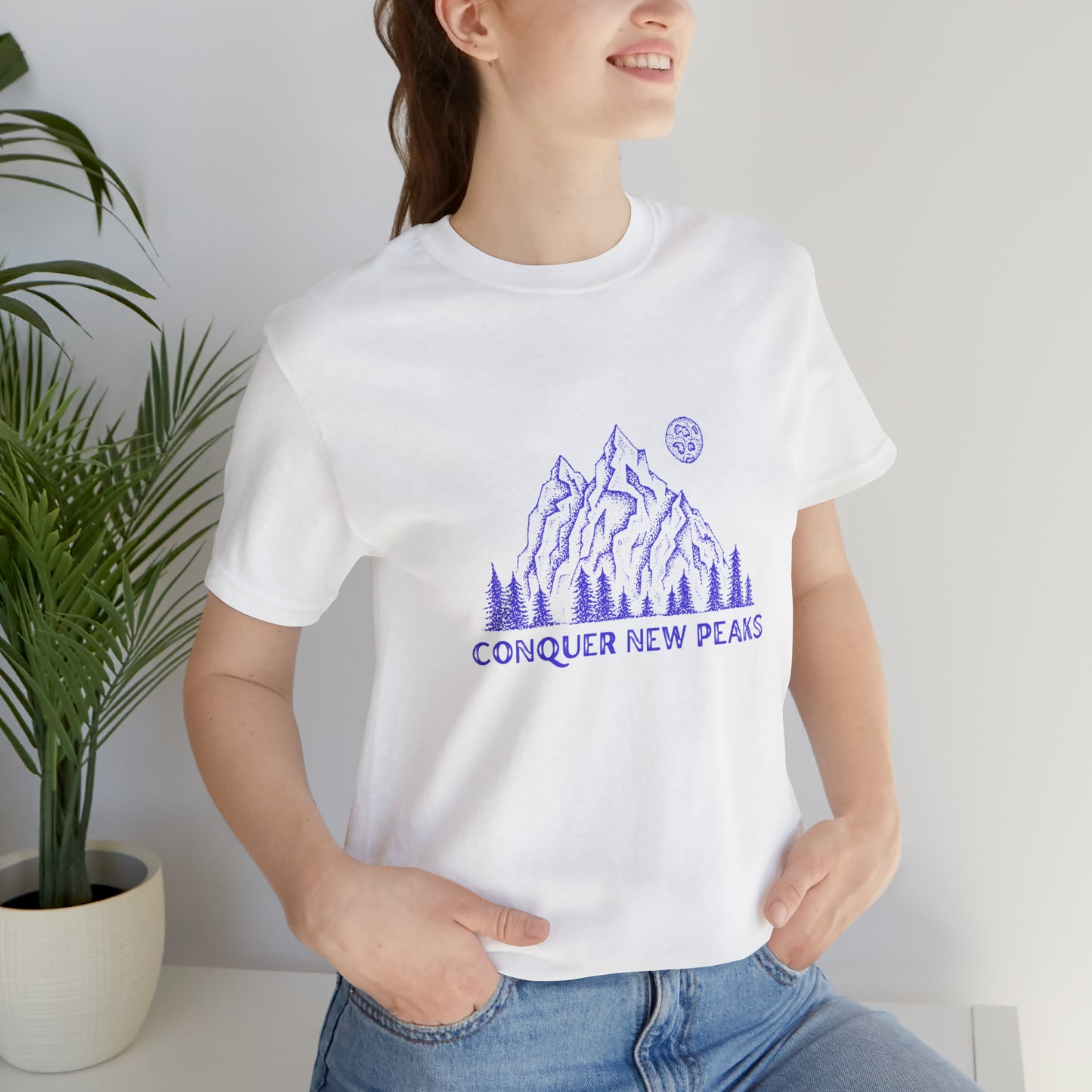 Conquer New Peaks Unisex Jersey Short Sleeve Tee - Purple