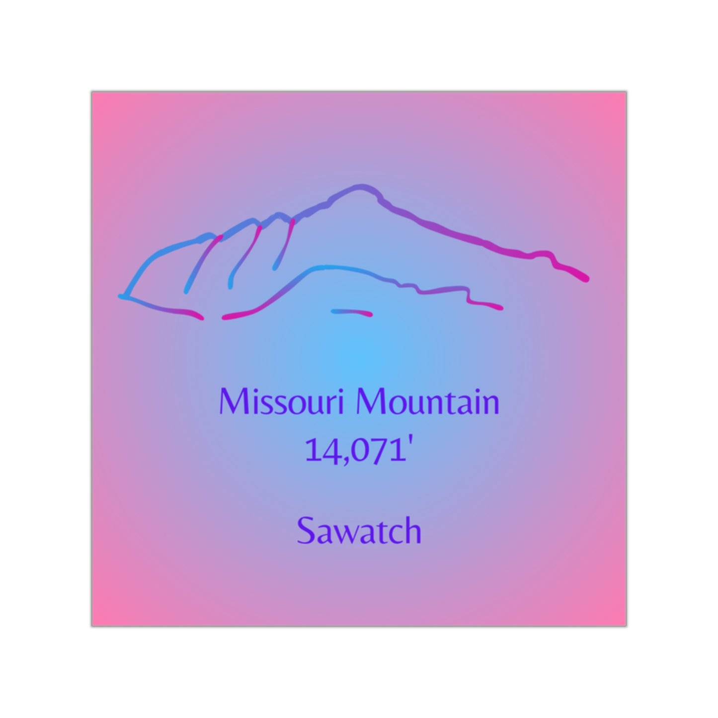 Missouri Mountain 14er Square Vinyl Sticker