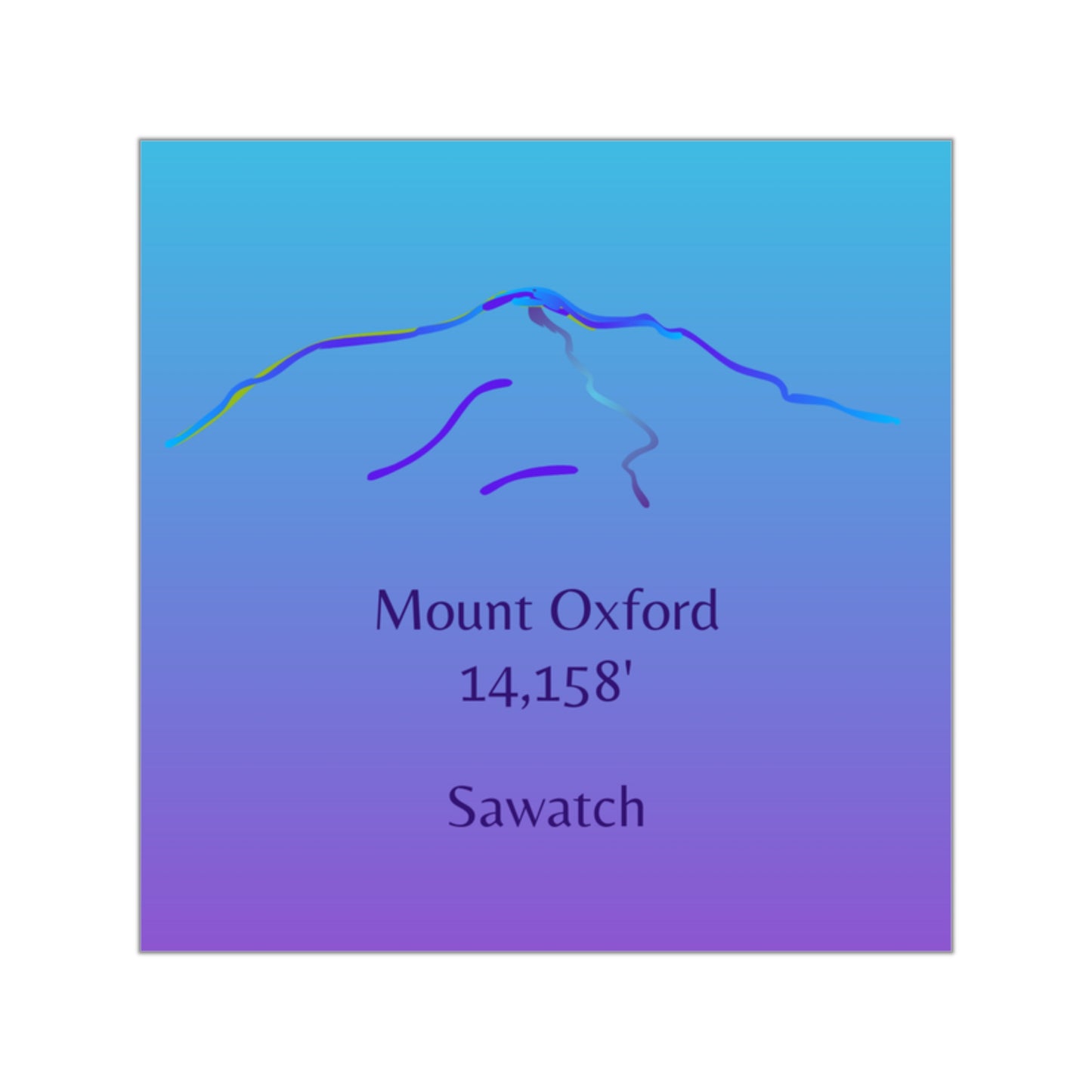 Mount Oxford 14er Square Vinyl Sticker