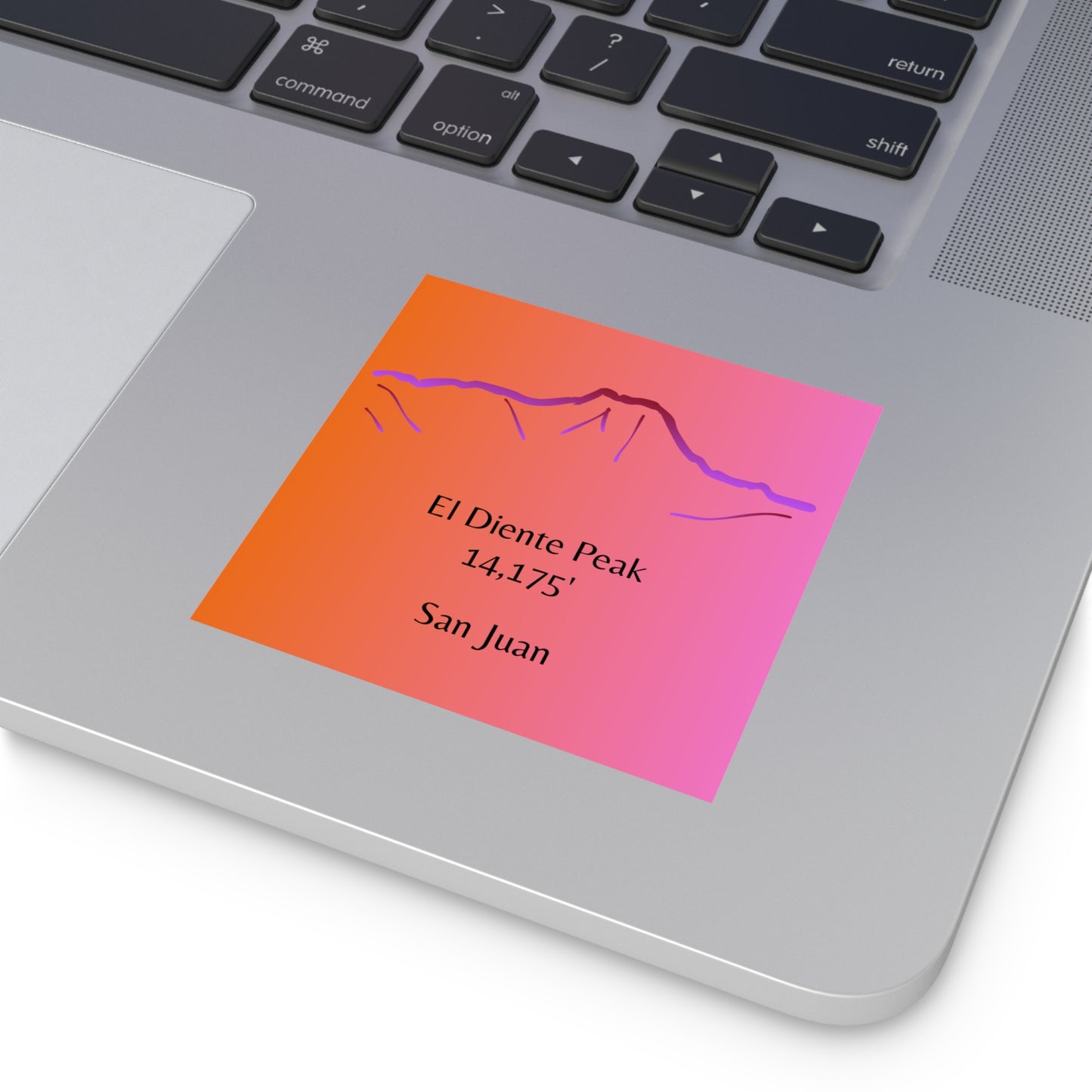 El Diente Peak 14er Square Vinyl Sticker